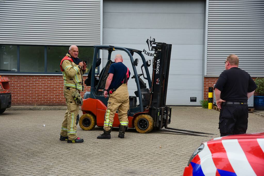 Brand in accupack heftruck