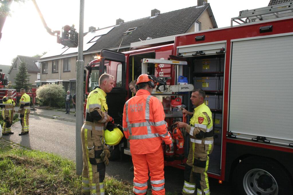 Tak valt vanuit boom op personenauto