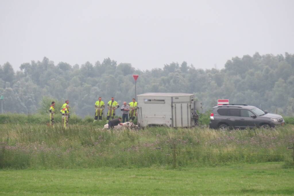 Man raakt gewond in weiland