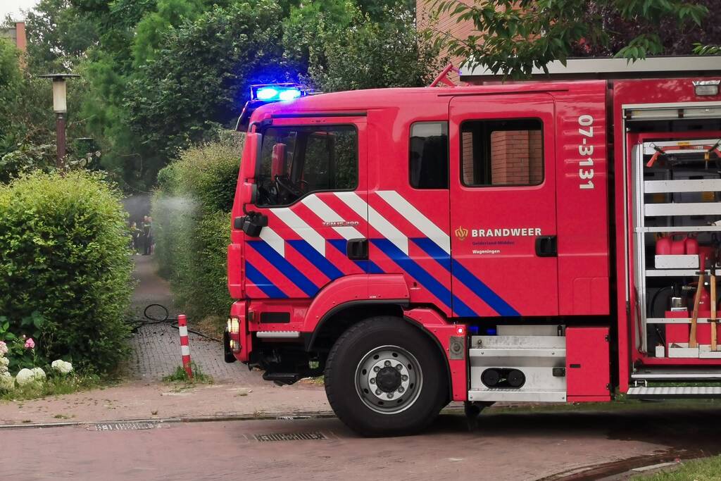 Overkapping vat vlam door barbecue