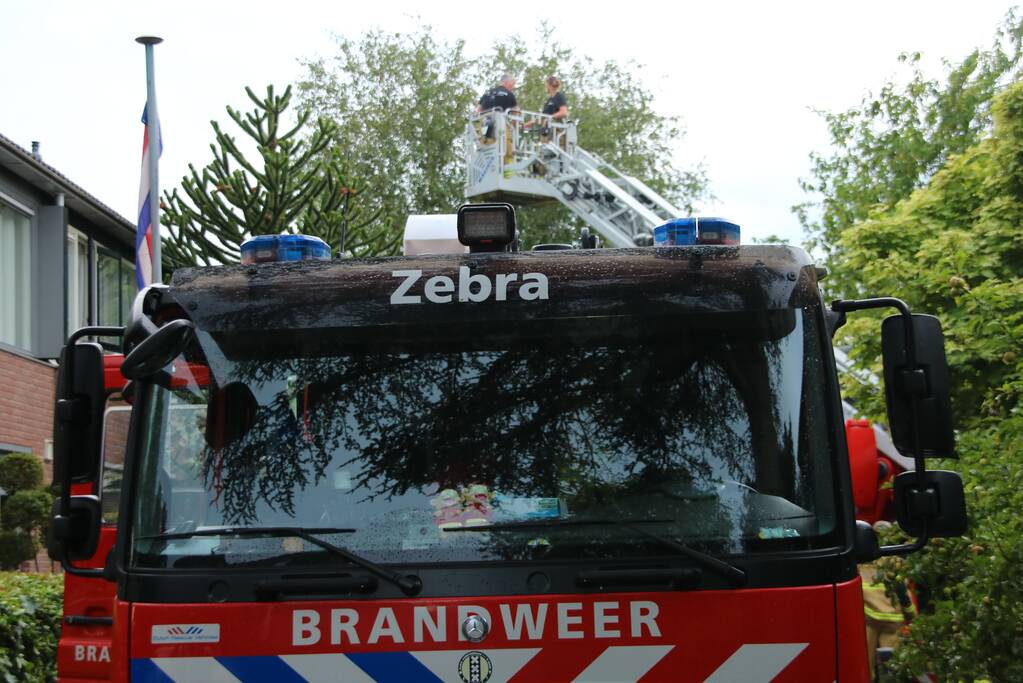 Schade na blikseminslag in woning