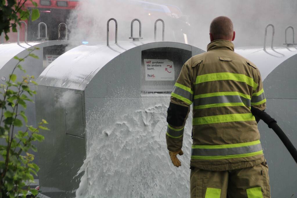 Veel rookontwikkeling door brand in container