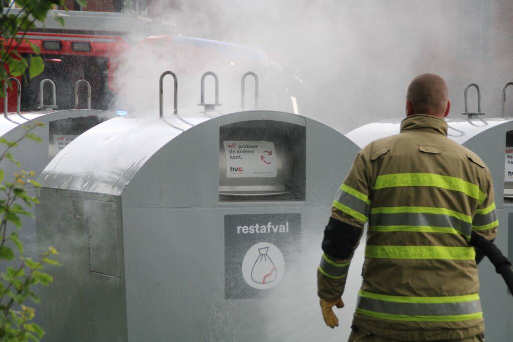 Veel rookontwikkeling door brand in container