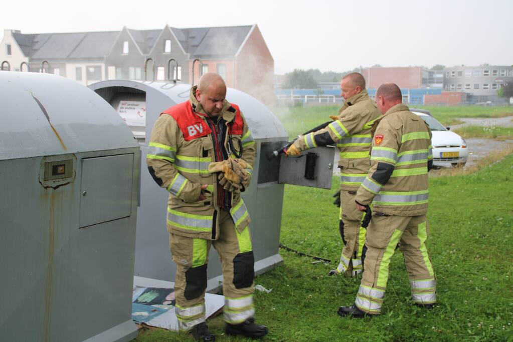 Veel rookontwikkeling door brand in container