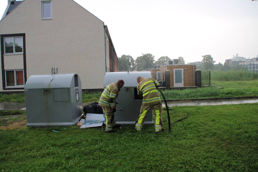 Veel rookontwikkeling door brand in container