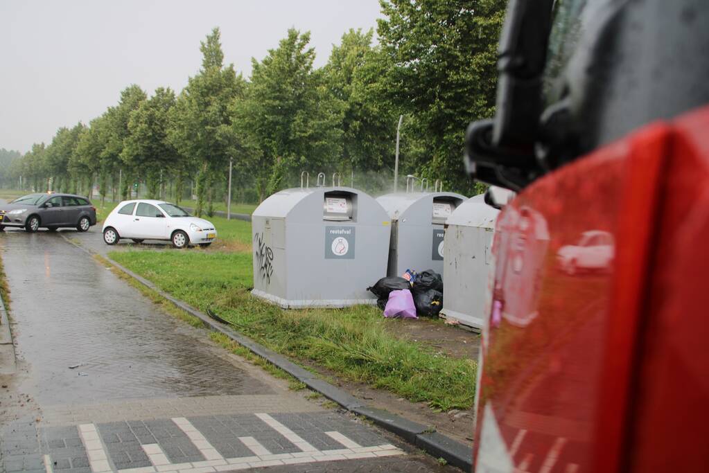 Veel rookontwikkeling door brand in container