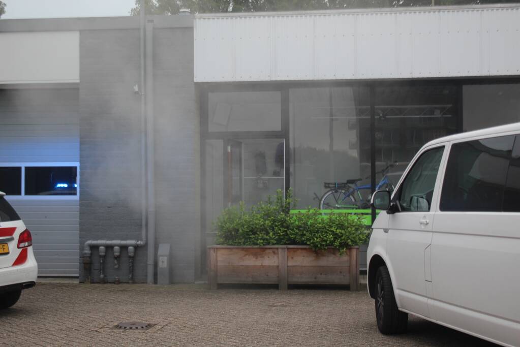 Brandweer inzet door mistgenerator