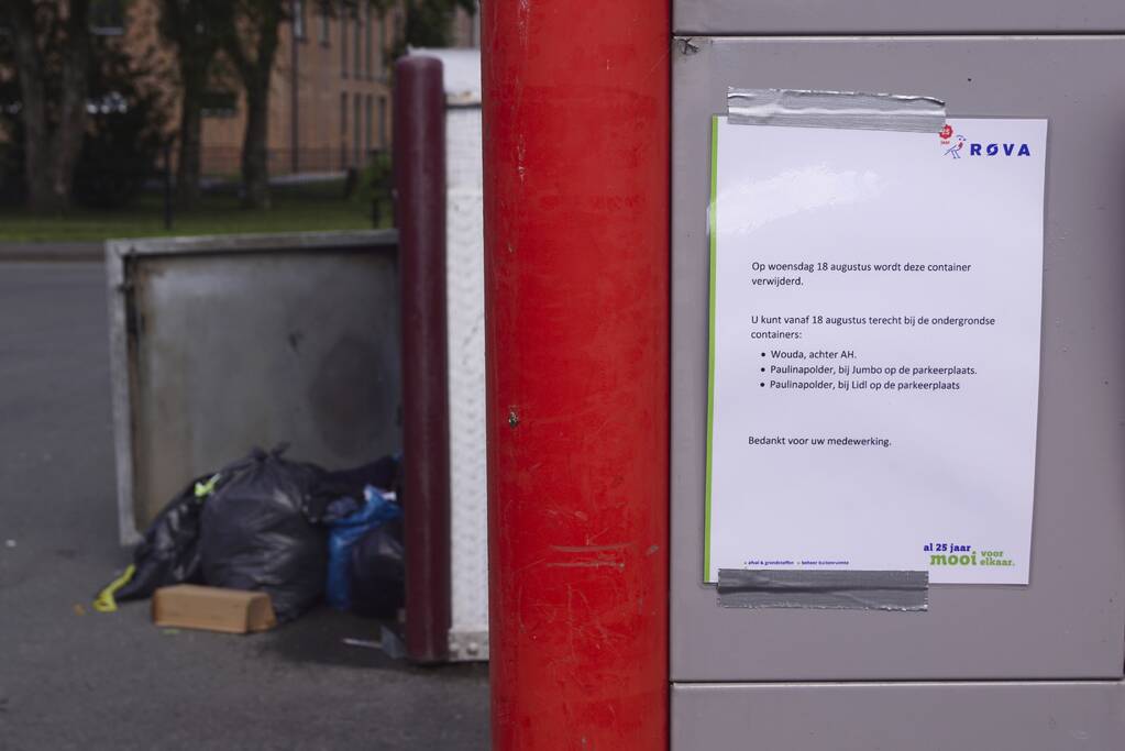 Overlastgevende containers in centrum van Vathorst worden verwijderd
