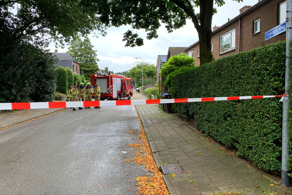 Weg afgesloten na gaslekkage