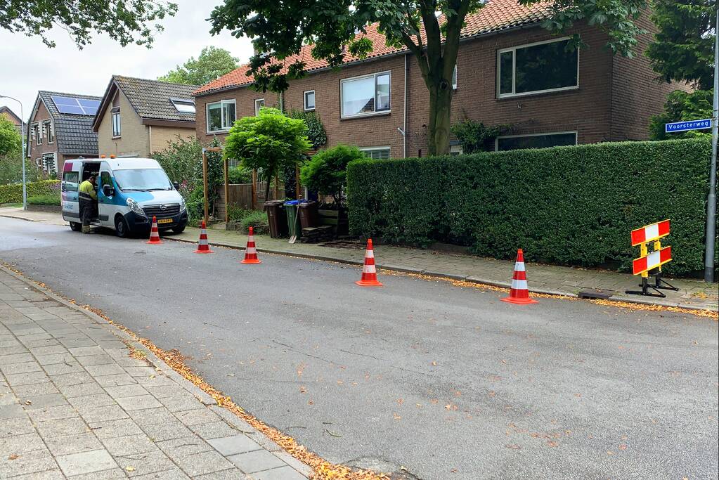 Weg afgesloten na gaslekkage