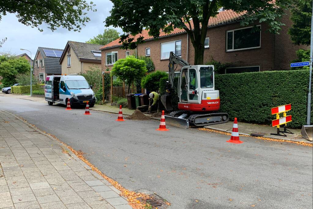 Weg afgesloten na gaslekkage