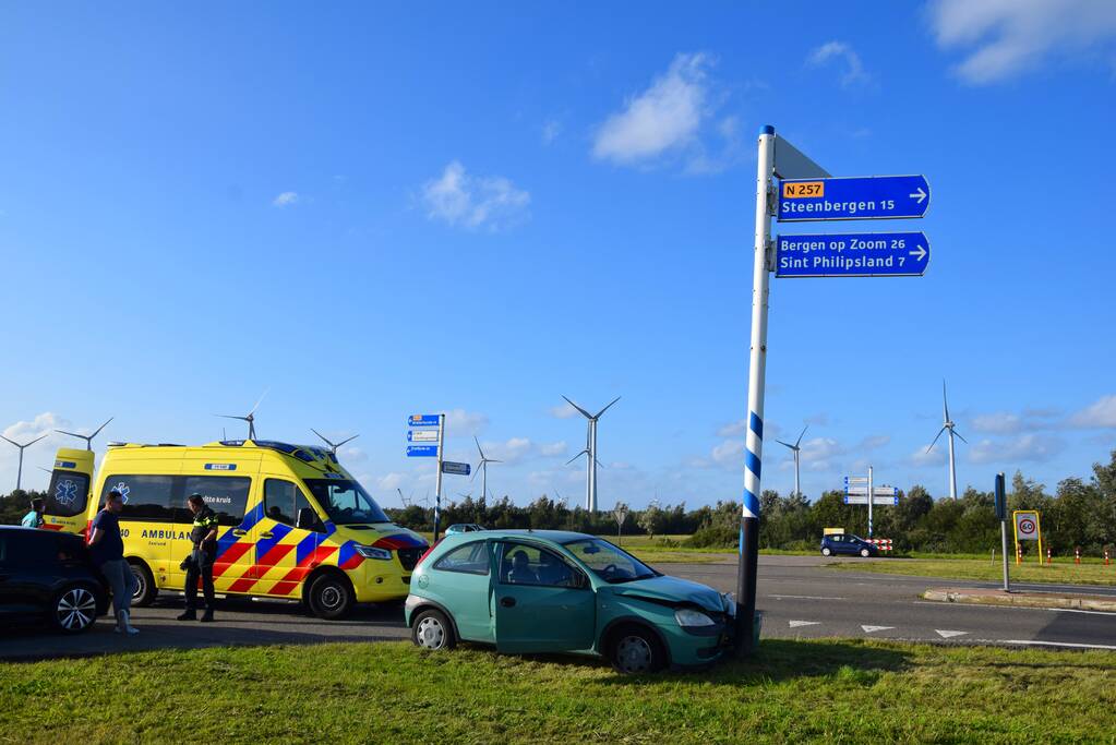 Automobilist botst tegen verkeerspaal