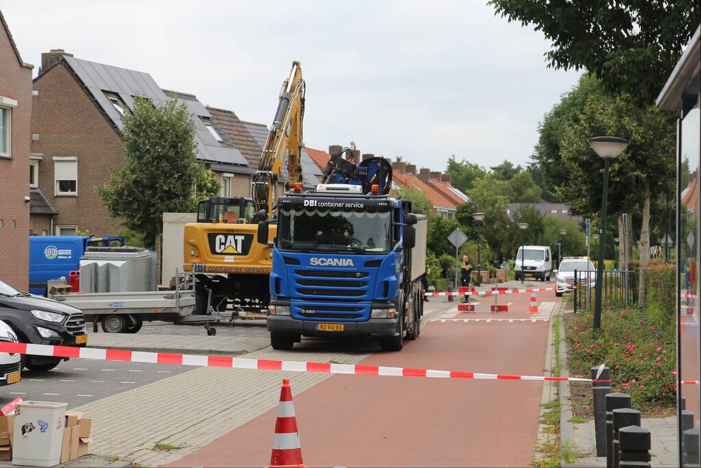 Gasleiding geraakt bij plaatsen ondergrondse glasbak