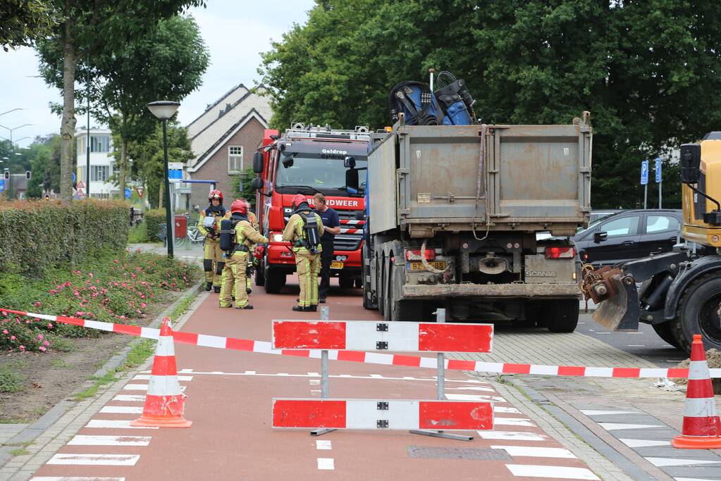 Gasleiding geraakt bij plaatsen ondergrondse glasbak
