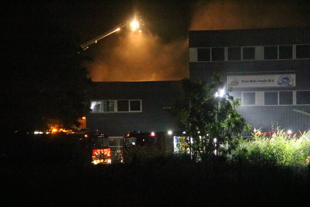 Grote brand in bedrijfspand