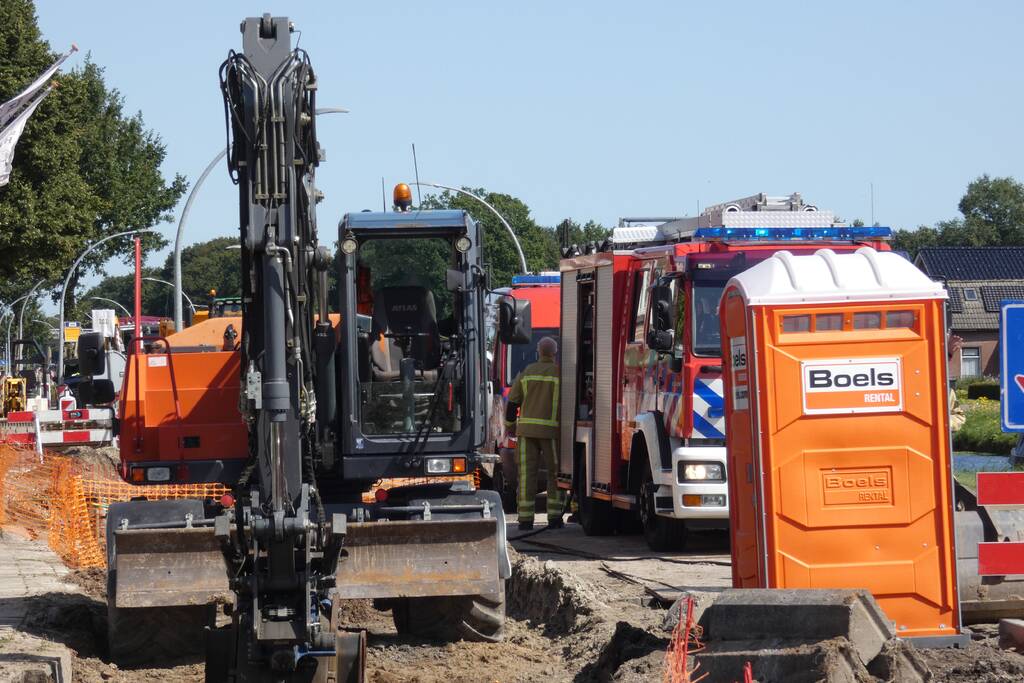 Gasleiding geraakt door werkzaamheden
