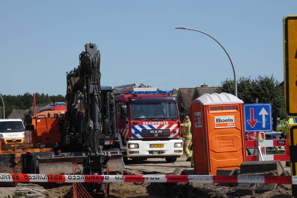 Gasleiding geraakt door werkzaamheden
