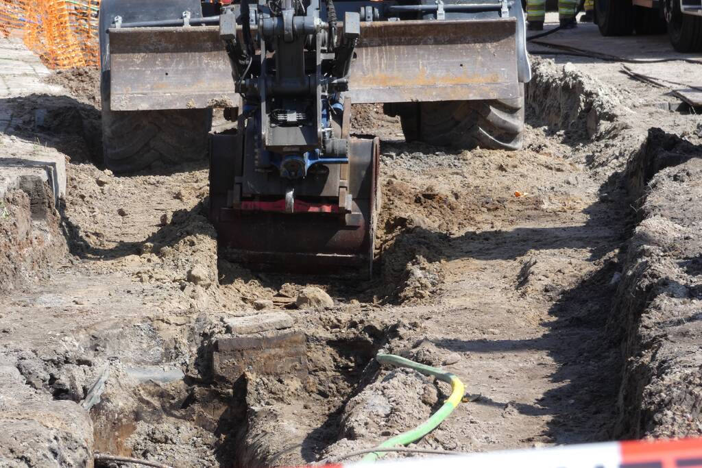 Gasleiding geraakt door werkzaamheden