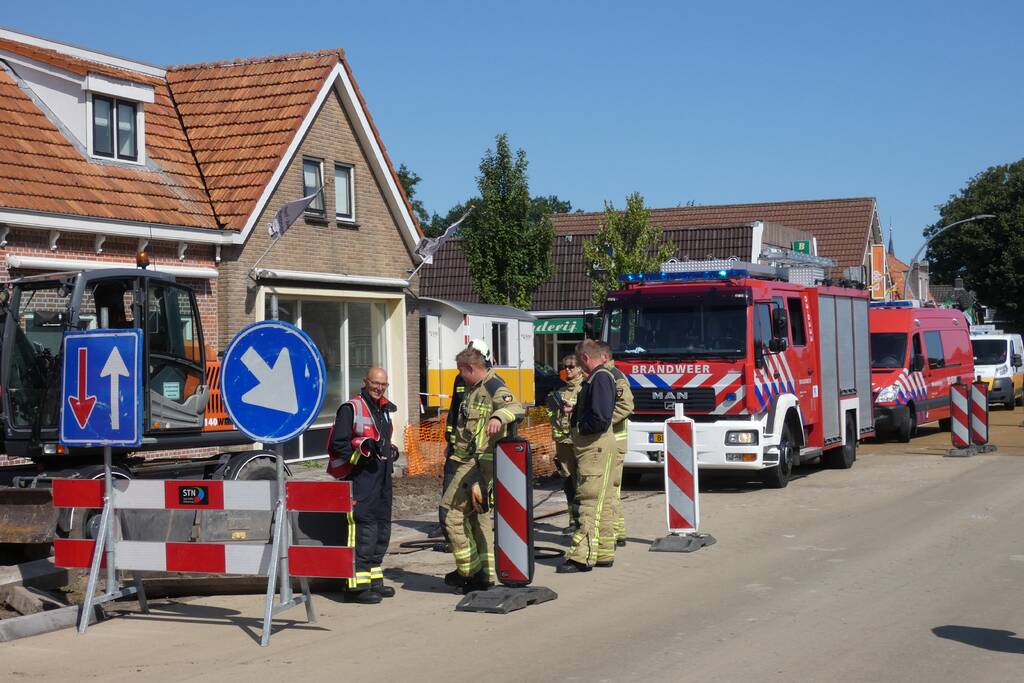 Gasleiding geraakt door werkzaamheden