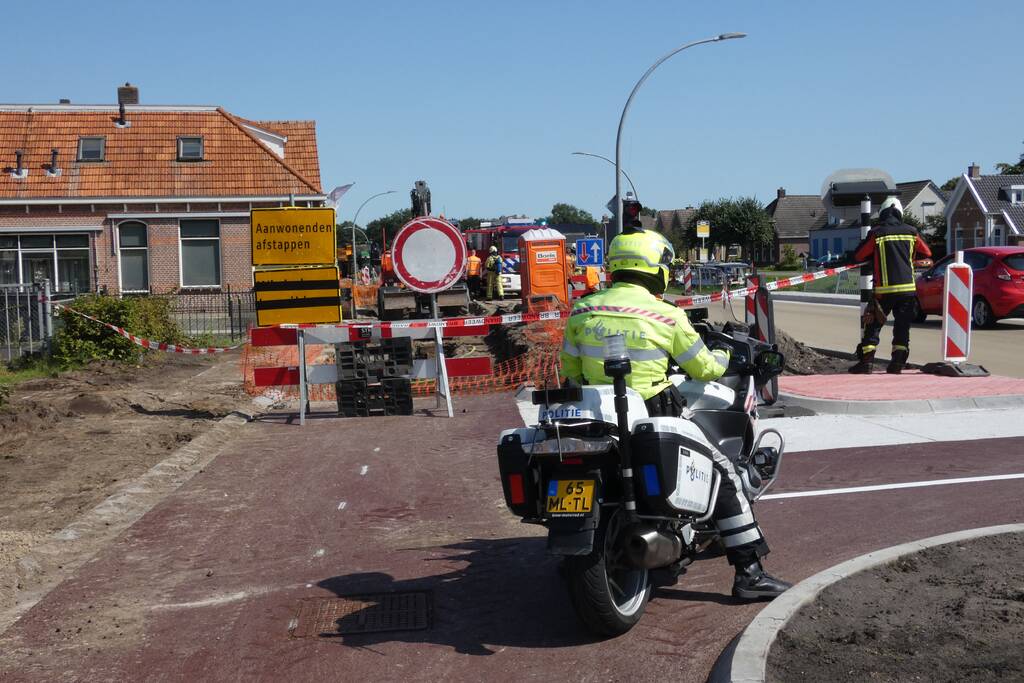Gasleiding geraakt door werkzaamheden