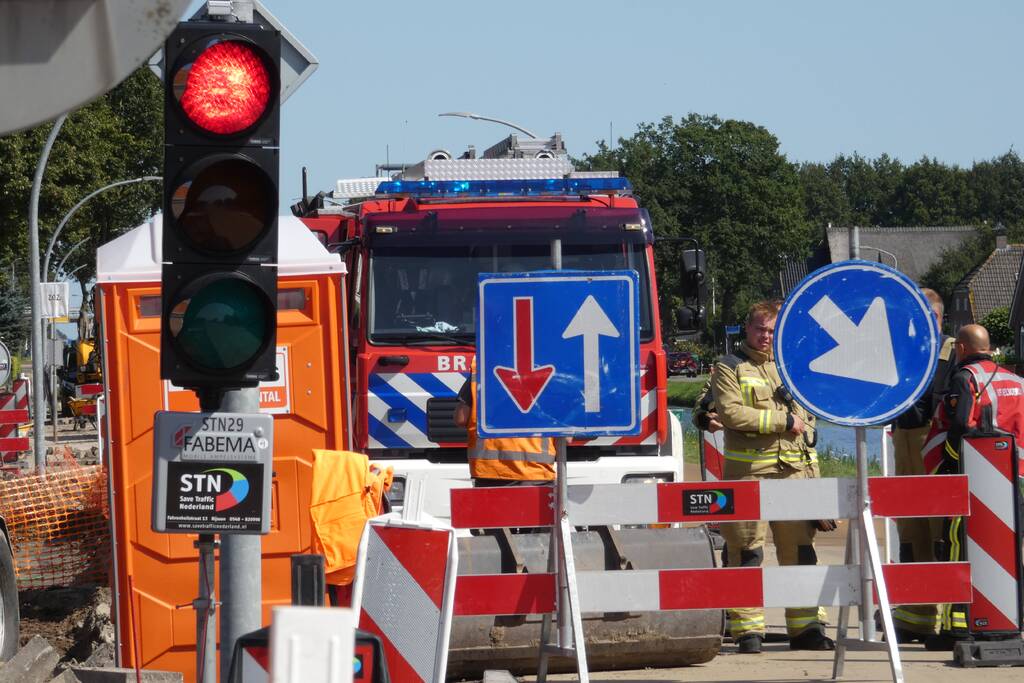 Gasleiding geraakt door werkzaamheden