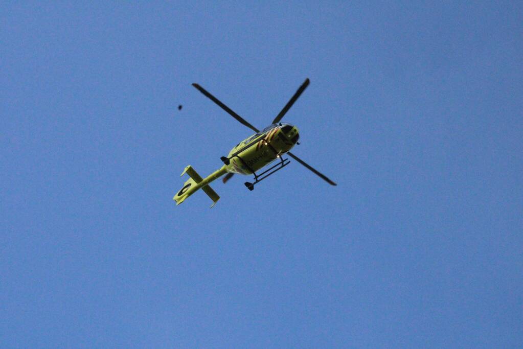 Traumahelikopter voor incident op de fiets