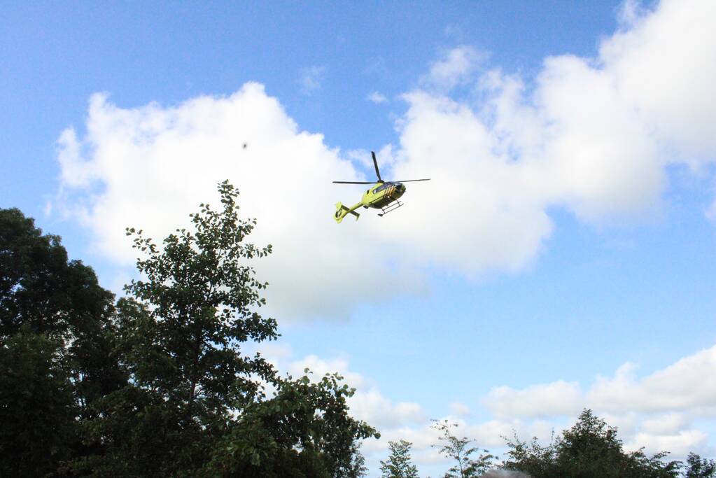 Traumahelikopter voor incident op de fiets