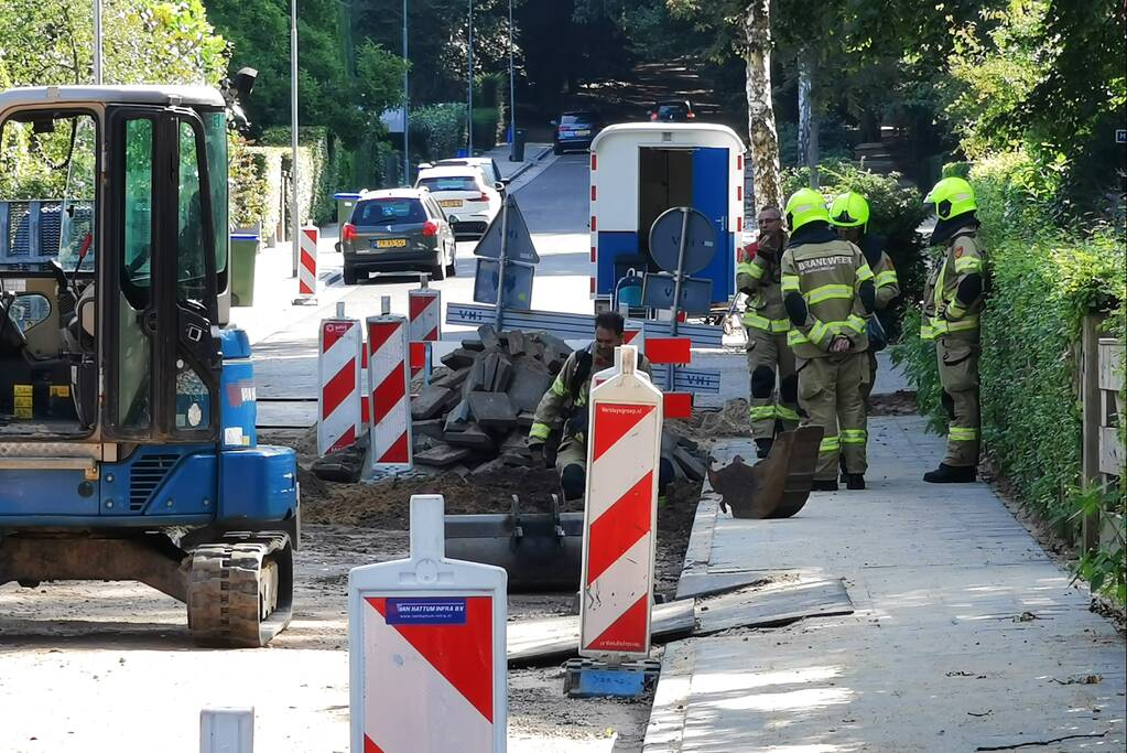 Gasleiding geraakt tijdens graafwerkzaamheden