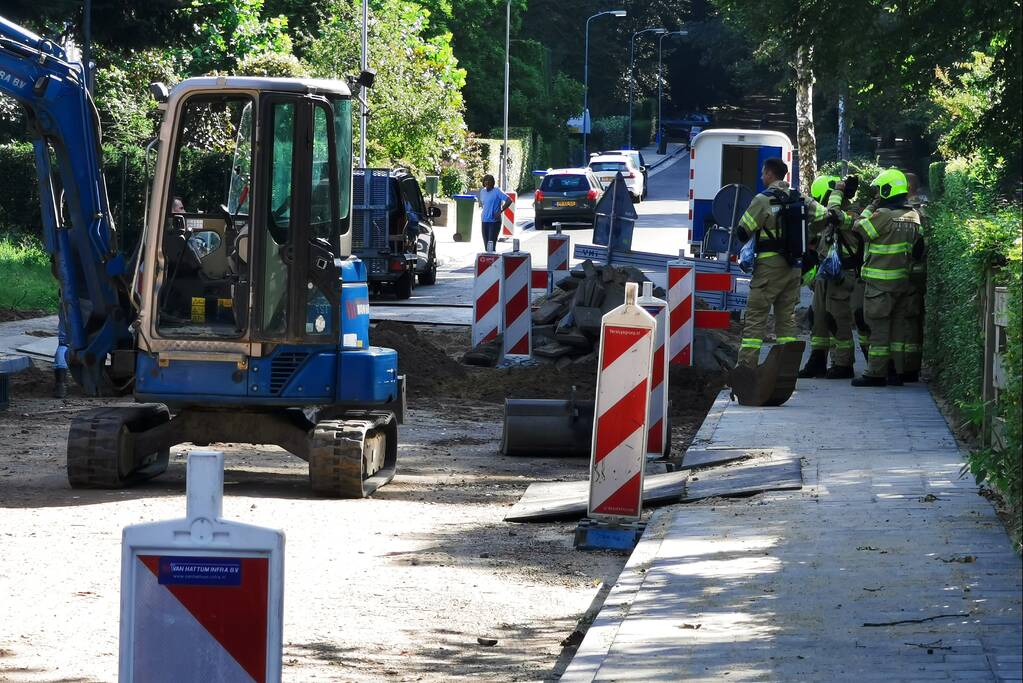 Gasleiding geraakt tijdens graafwerkzaamheden