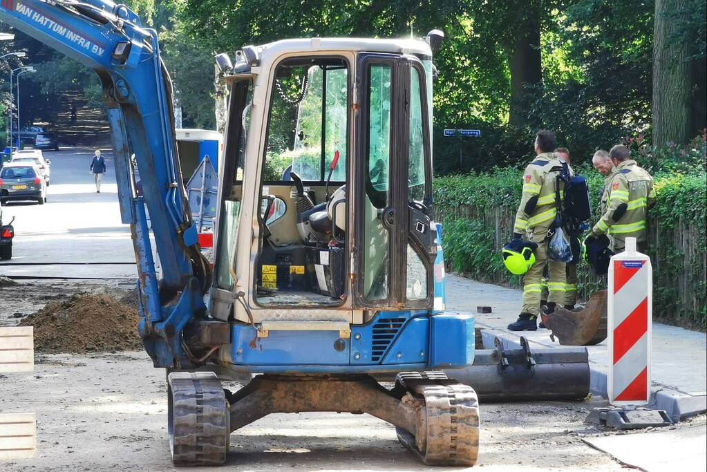 Gasleiding geraakt tijdens graafwerkzaamheden
