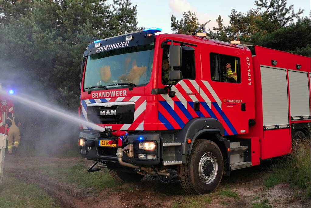 Brandweer oefent natuurbrandbestrijding