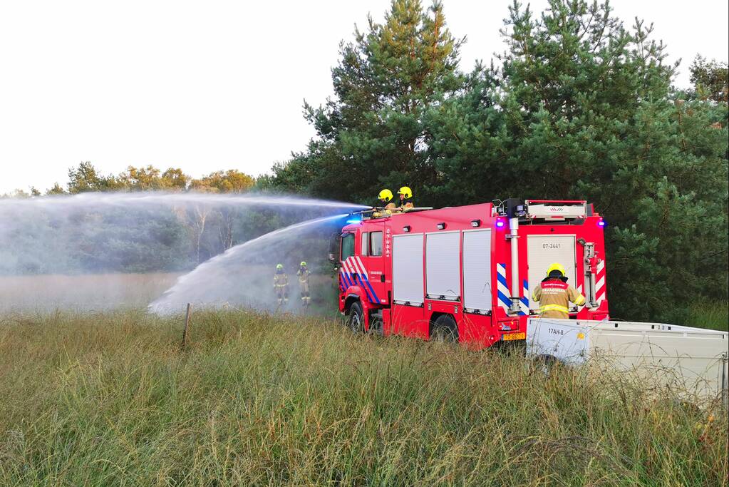 Brandweer oefent natuurbrandbestrijding