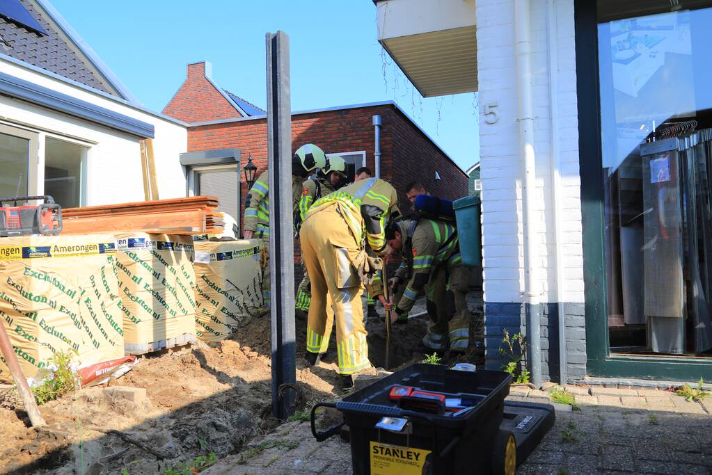 Gasleiding geraakt bij plaatsen van schuttingen
