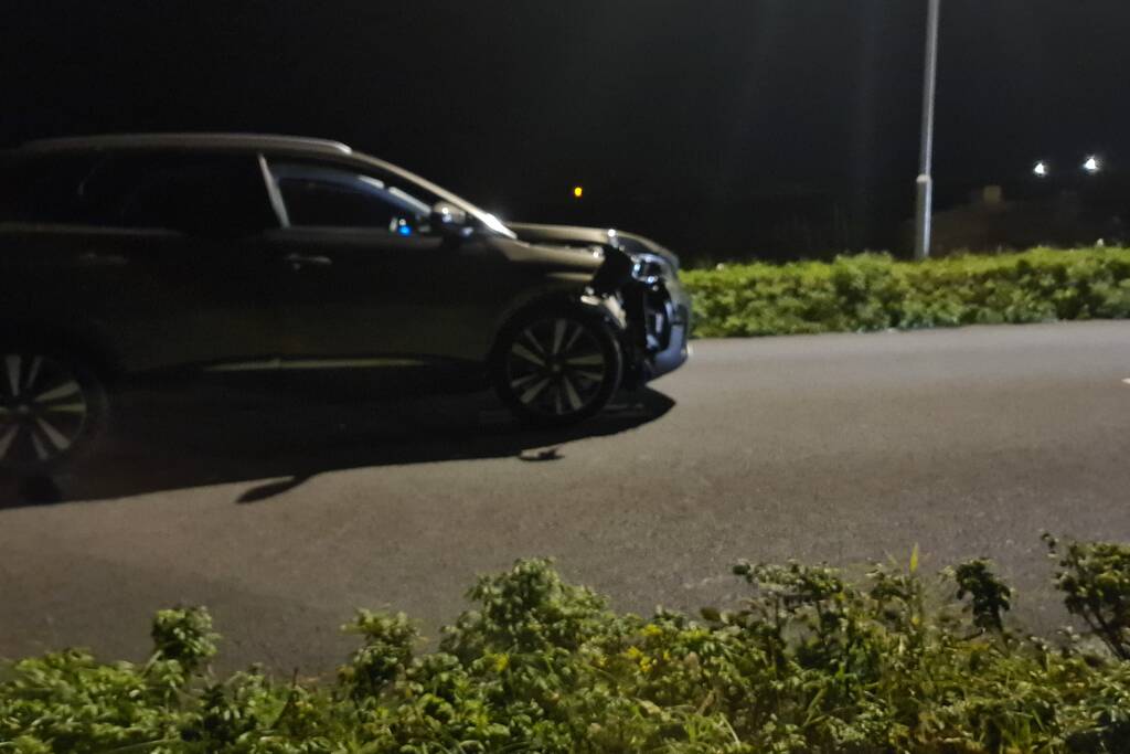 Auto rijdt tegen paal