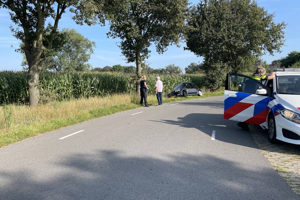 Auto raakt van de weg en belandt in sloot
