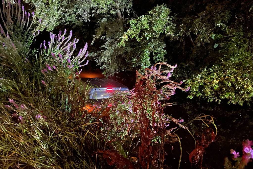 Dronken bestuurder rijdt bestelbus in de sloot