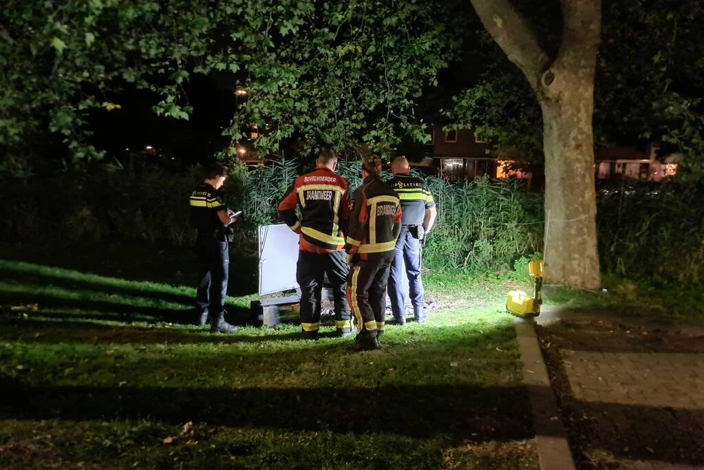 Straatkast beschadigd door brand