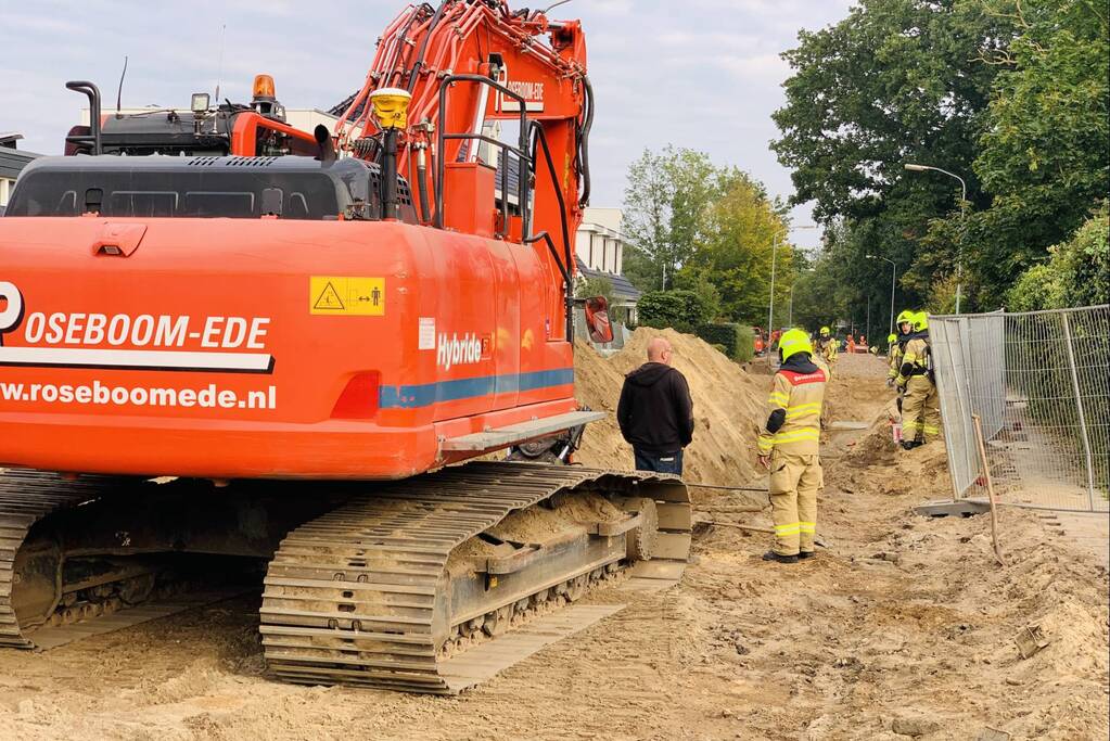 Gasleiding geraakt bij aanleg van riolering