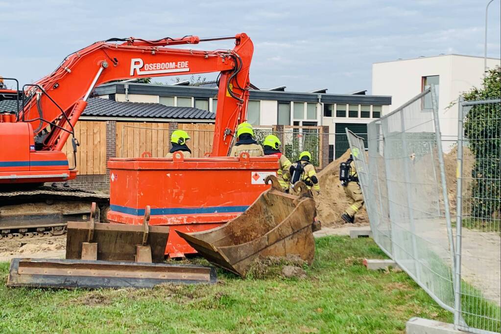 Gasleiding geraakt bij aanleg van riolering