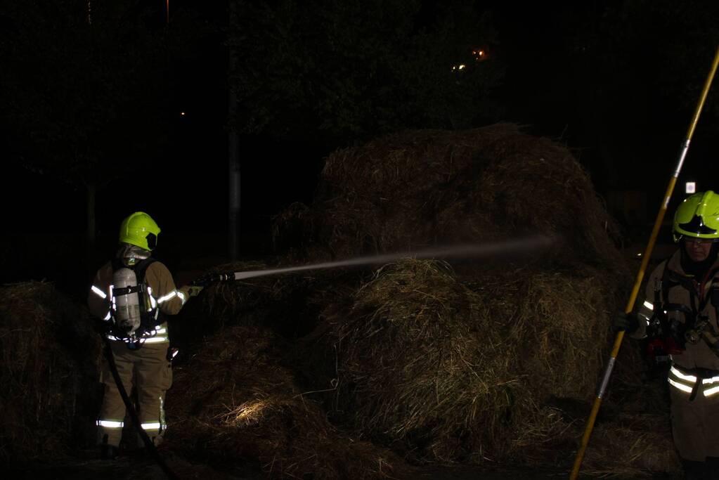 Brand in stapel strobalen