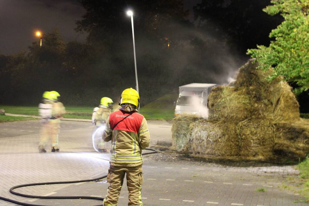 Brand in stapel strobalen