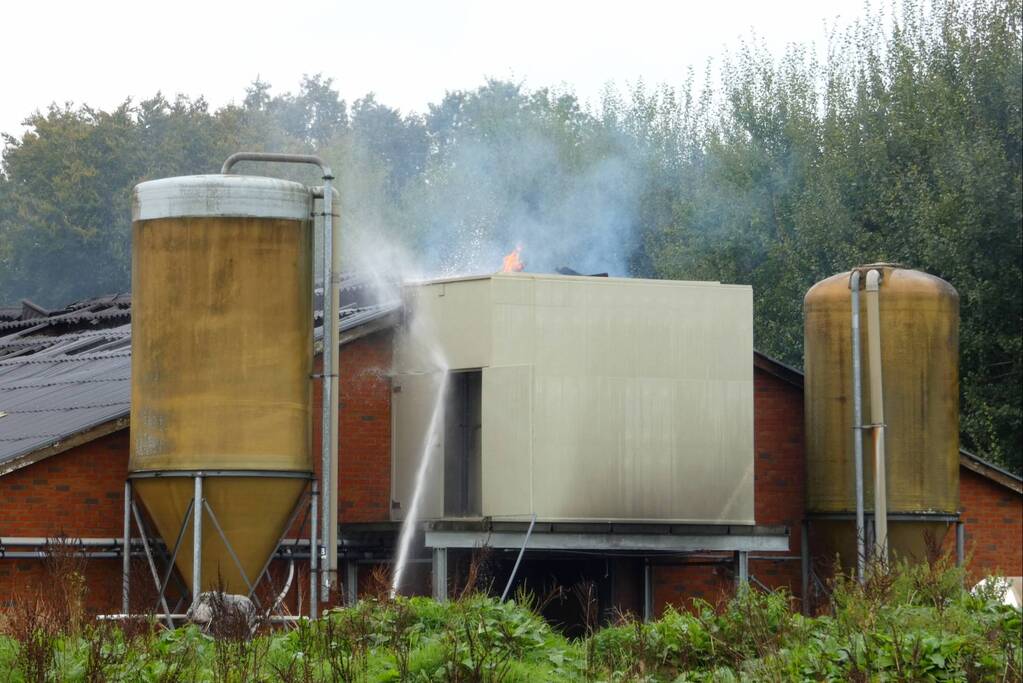Uitslaande brand in stal met 300 varkens