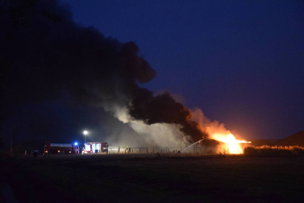 Uitslaande brand in bouwkeet