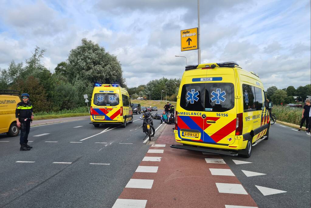 Motorrijder en fietser gewond bij ongeval
