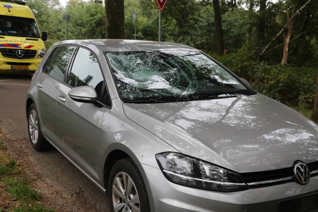 Fietser geschept door auto