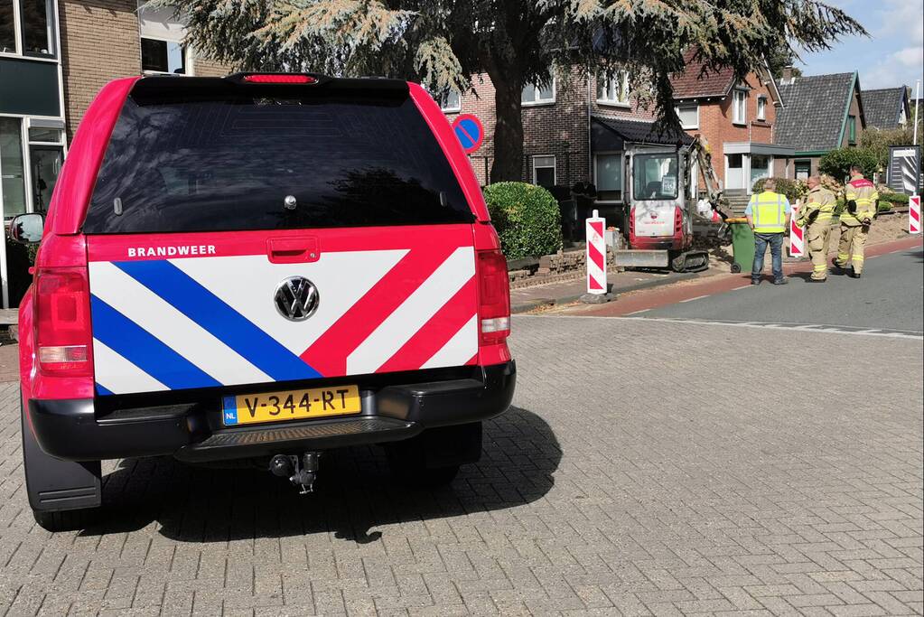 Lekkage in gasleiding bij graafwerkzaamheden