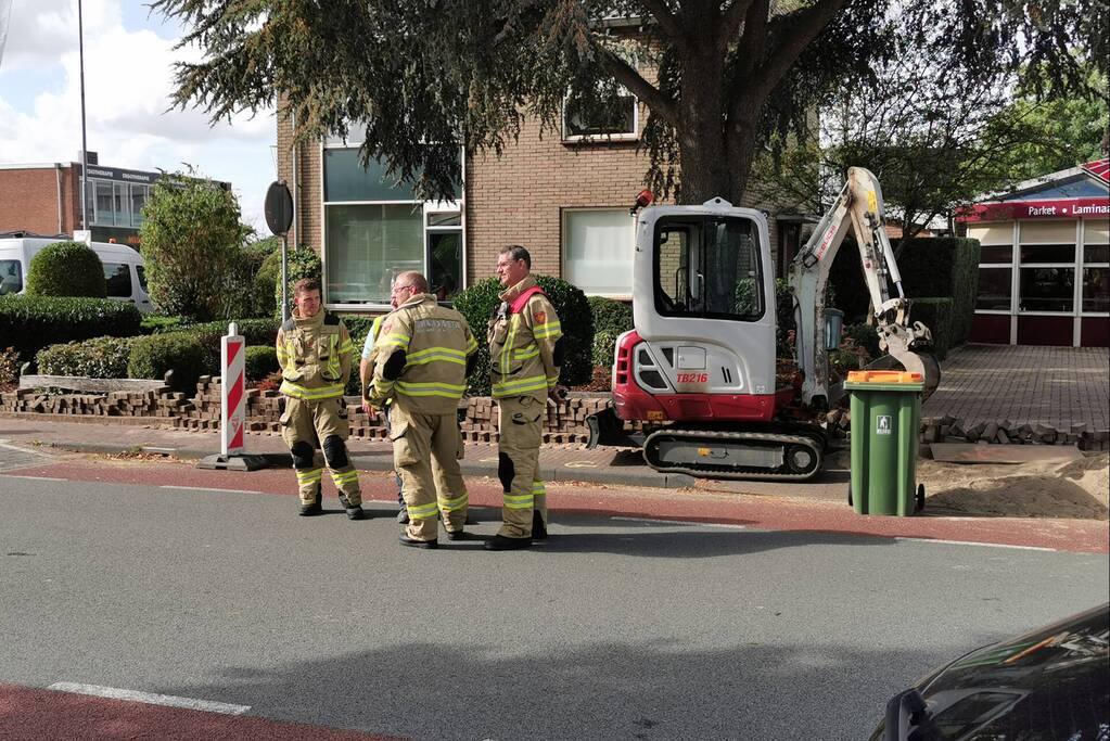 Lekkage in gasleiding bij graafwerkzaamheden