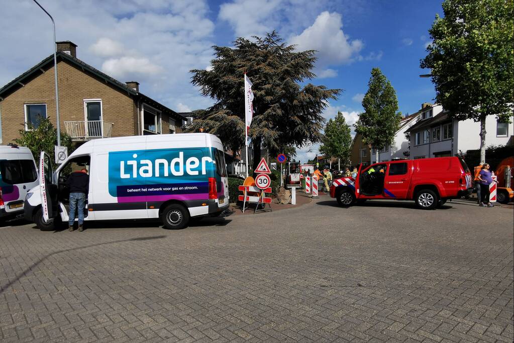 Lekkage in gasleiding bij graafwerkzaamheden