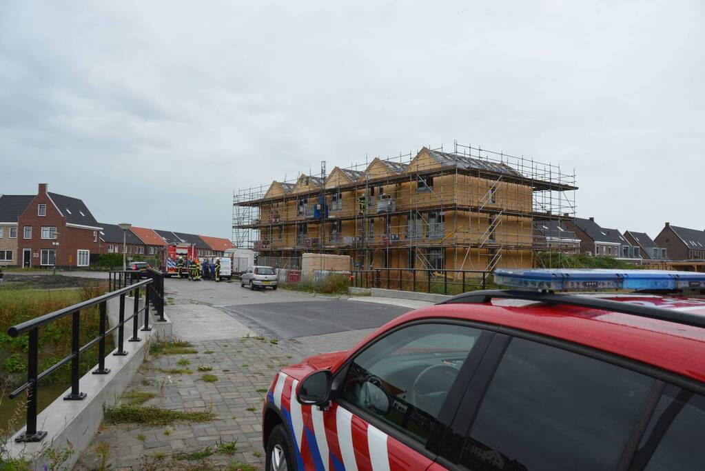 Brand in nieuwbouwwoning op bouwplaats
