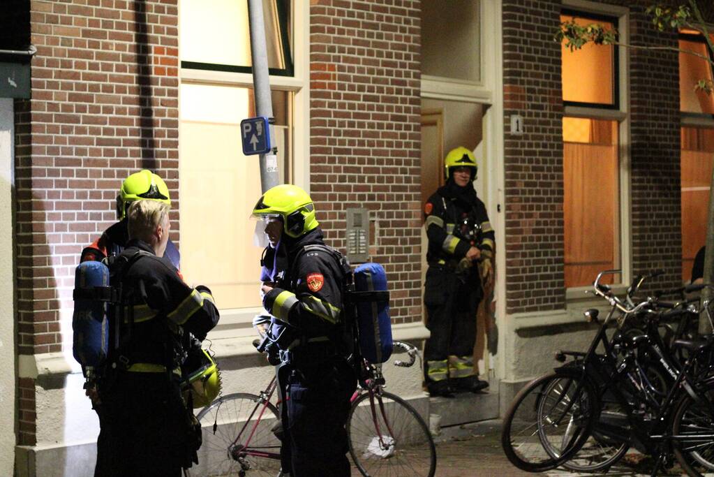 Schilderij vat vlam in woning